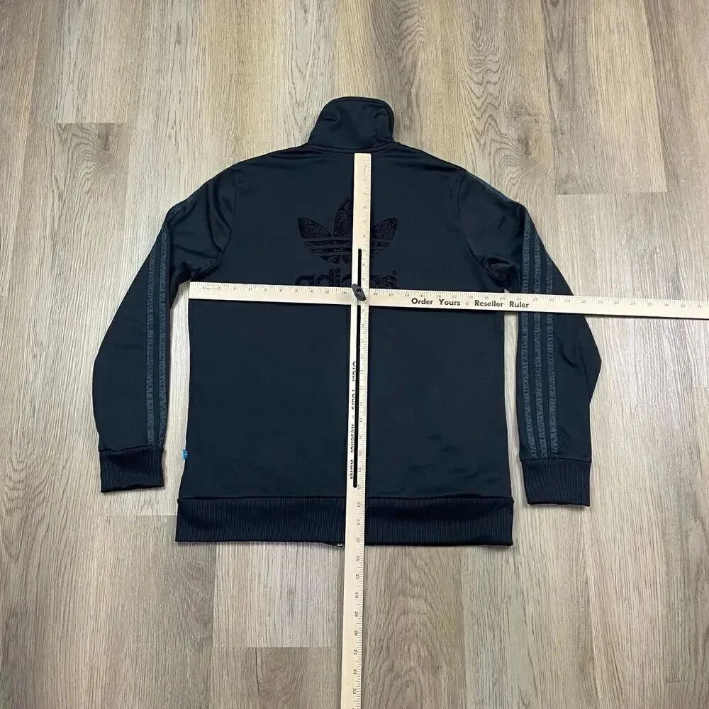 Adidas Jacket Mens Large Black Trefoil 40th Anniversary Zip Track Sports